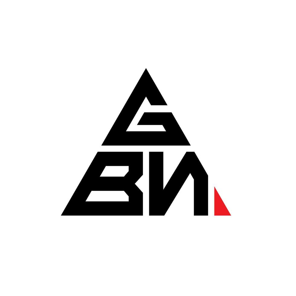 gbn triangel bokstavslogotypdesign med triangelform. gbn triangel logotyp design monogram. gbn triangel vektor logotyp mall med röd färg. gbn triangulär logotyp enkel, elegant och lyxig logotyp.