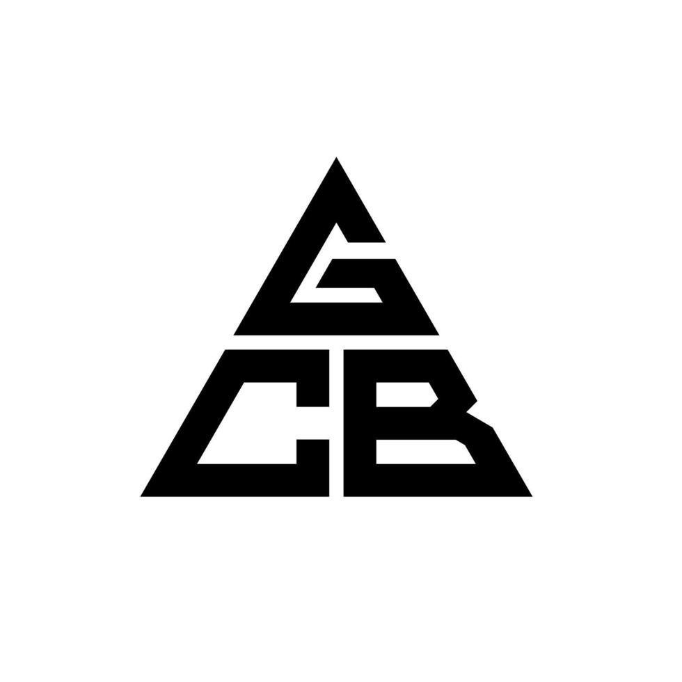 gcb triangel bokstavslogotypdesign med triangelform. gcb triangel logotyp design monogram. gcb triangel vektor logotyp mall med röd färg. gcb triangulär logotyp enkel, elegant och lyxig logotyp.