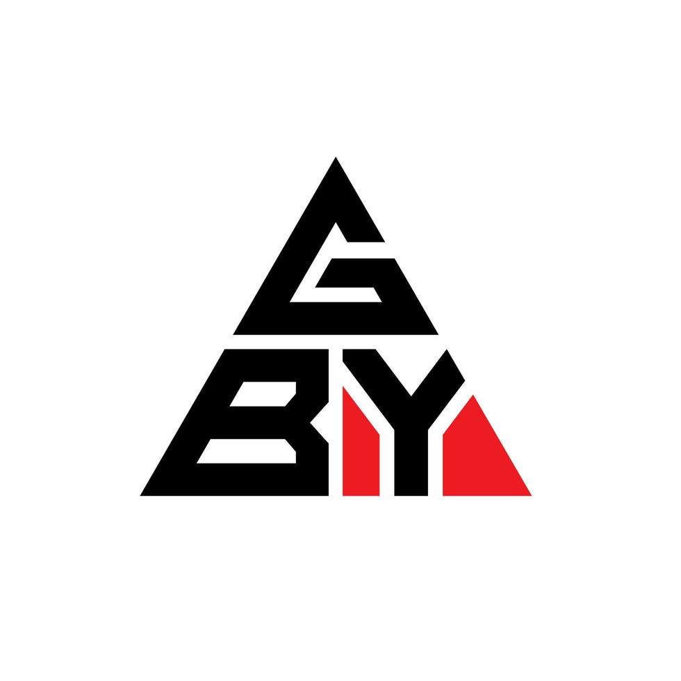 gby Dreiecksbuchstaben-Logo-Design mit Dreiecksform. GBY-Dreieck-Logo-Design-Monogramm. gby-Dreieck-Vektor-Logo-Vorlage mit roter Farbe. gby dreieckiges Logo einfaches, elegantes und luxuriöses Logo. vektor