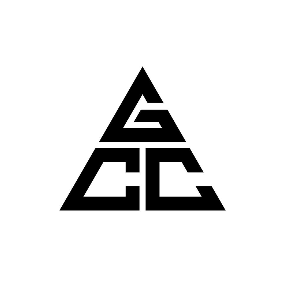 Gcc-Dreieck-Buchstaben-Logo-Design mit Dreiecksform. GCC-Dreieck-Logo-Design-Monogramm. Gcc-Dreieck-Vektor-Logo-Vorlage mit roter Farbe. gcc dreieckiges logo einfaches, elegantes und luxuriöses logo. vektor