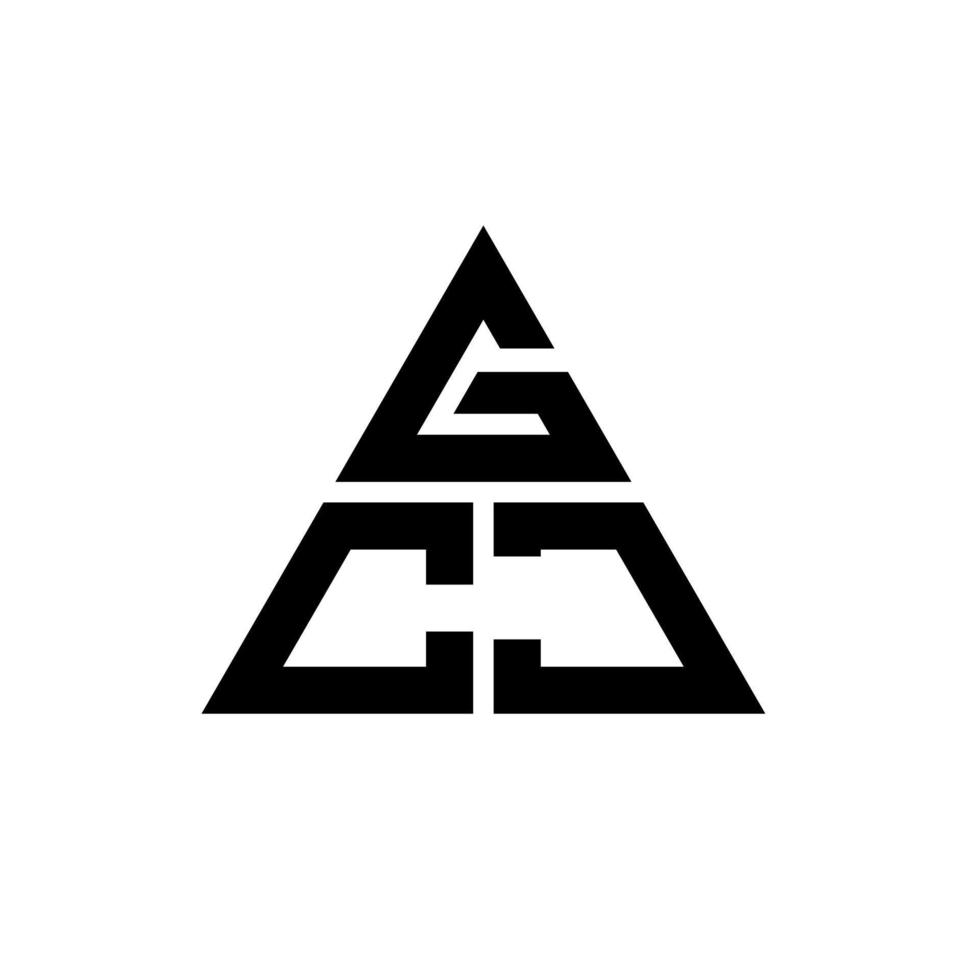 gcj triangel bokstavslogotypdesign med triangelform. gcj triangel logotyp design monogram. gcj triangel vektor logotyp mall med röd färg. gcj triangulär logotyp enkel, elegant och lyxig logotyp.