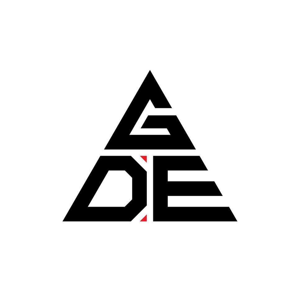 GDE-Dreieck-Buchstaben-Logo-Design mit Dreiecksform. GDE-Dreieck-Logo-Design-Monogramm. GDE-Dreieck-Vektor-Logo-Vorlage mit roter Farbe. gde dreieckiges Logo einfaches, elegantes und luxuriöses Logo. vektor