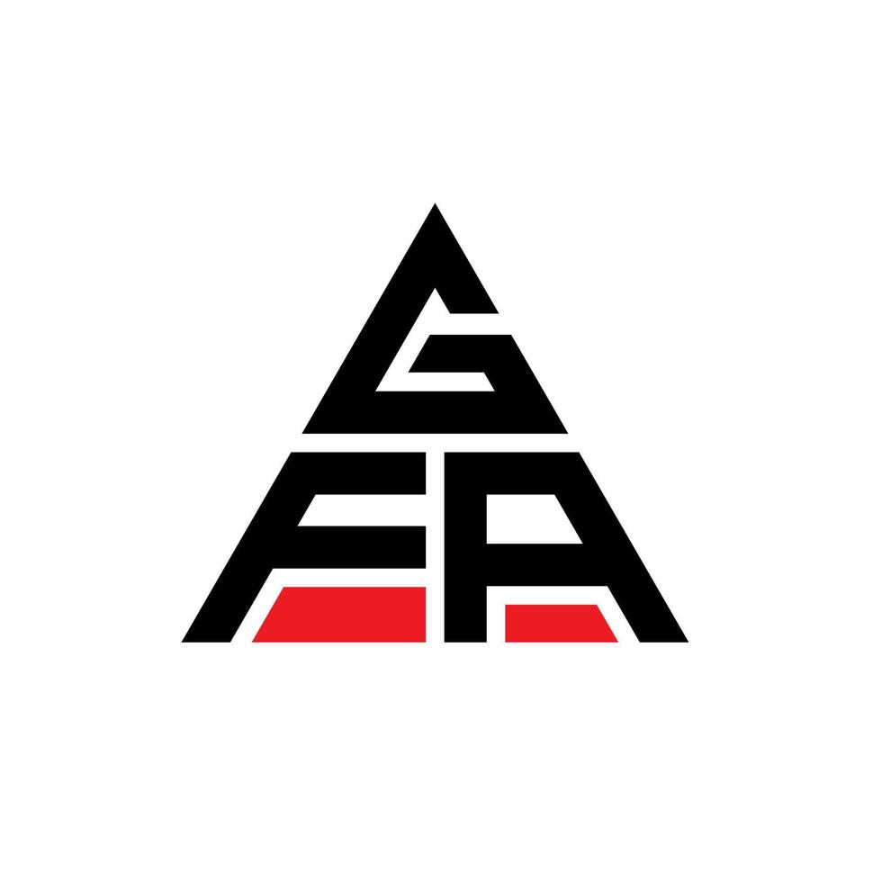 GFA-Dreieck-Buchstaben-Logo-Design mit Dreiecksform. GFA-Dreieck-Logo-Design-Monogramm. GFA-Dreieck-Vektor-Logo-Vorlage mit roter Farbe. gfa dreieckiges logo einfaches, elegantes und luxuriöses logo. vektor