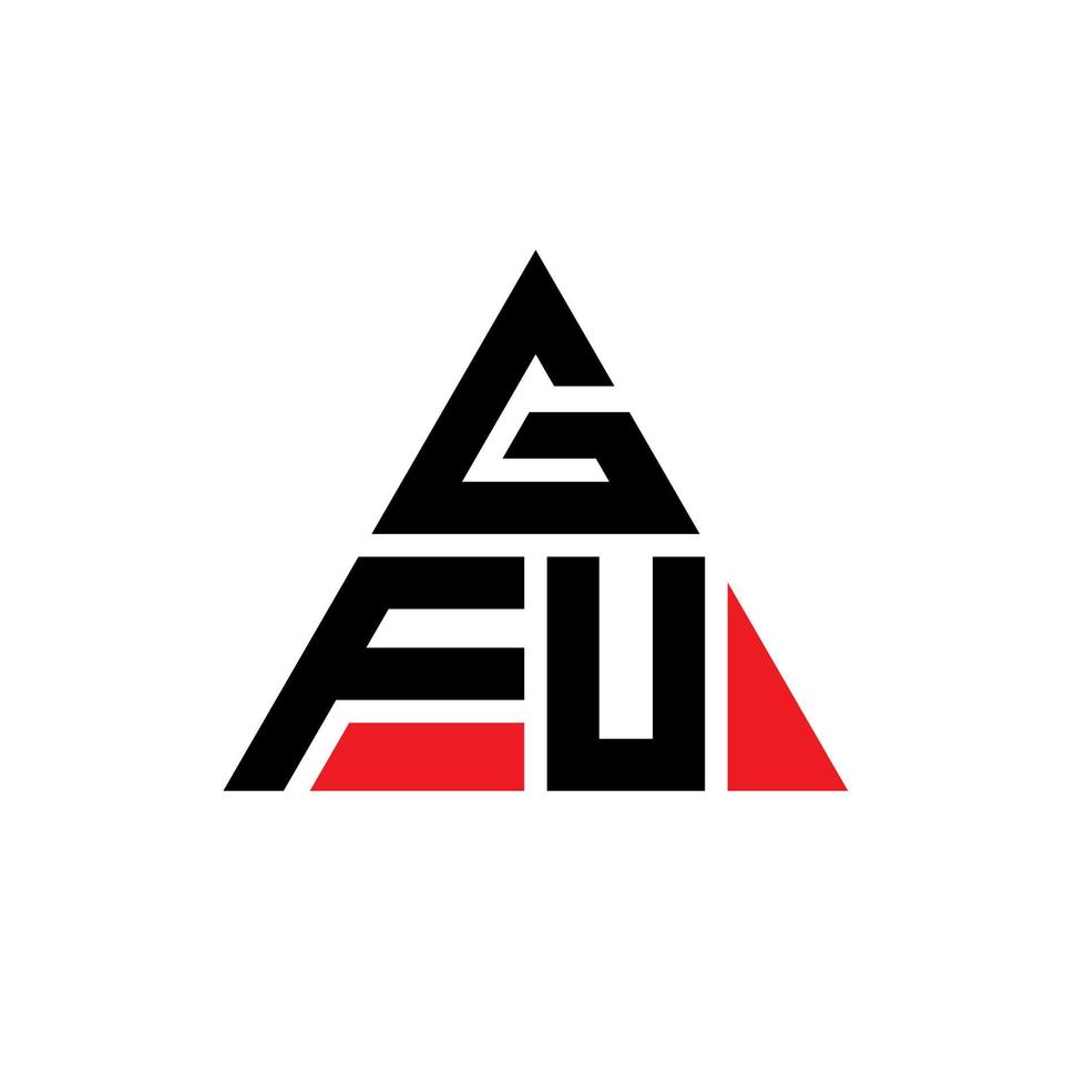GFU-Dreieck-Buchstaben-Logo-Design mit Dreiecksform. GFU-Dreieck-Logo-Design-Monogramm. GFU-Dreieck-Vektor-Logo-Vorlage mit roter Farbe. gfu dreieckiges Logo einfaches, elegantes und luxuriöses Logo. vektor