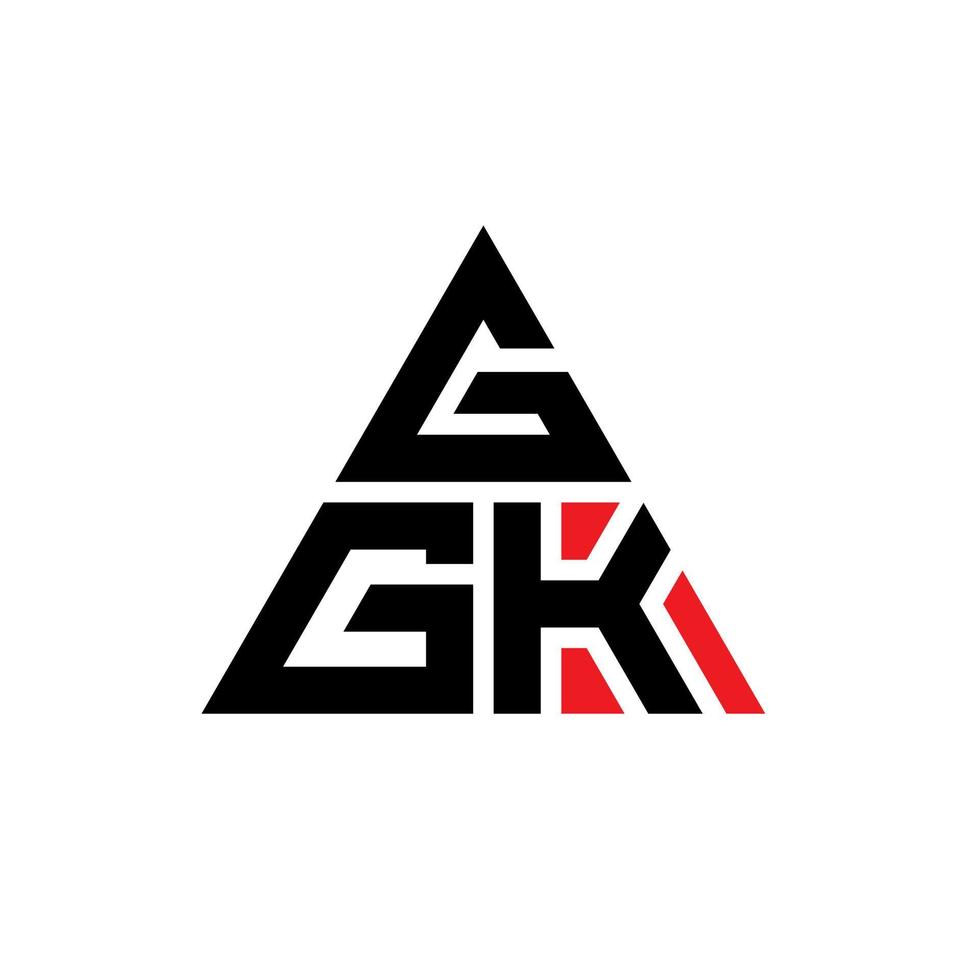 ggk-Dreieck-Buchstaben-Logo-Design mit Dreiecksform. ggk-Dreieck-Logo-Design-Monogramm. ggk dreieck vektor logo vorlage mit roter farbe. ggk dreieckiges logo einfaches, elegantes und luxuriöses logo.