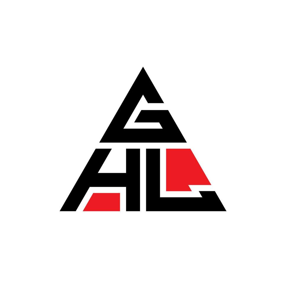 Ghl-Dreieck-Buchstaben-Logo-Design mit Dreiecksform. Ghl-Dreieck-Logo-Design-Monogramm. Ghl-Dreieck-Vektor-Logo-Vorlage mit roter Farbe. ghl dreieckiges Logo einfaches, elegantes und luxuriöses Logo. vektor