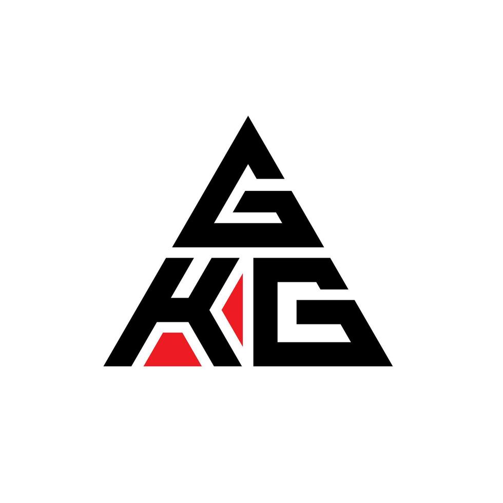 gkg triangel bokstavslogotypdesign med triangelform. gkg triangel logotyp design monogram. gkg triangel vektor logotyp mall med röd färg. gkg triangulär logotyp enkel, elegant och lyxig logotyp.