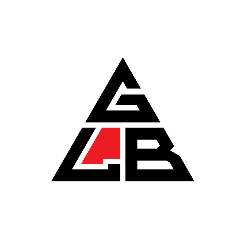 glb-Dreieck-Buchstaben-Logo-Design mit Dreiecksform. glb-Dreieck-Logo-Design-Monogramm. glb-Dreieck-Vektor-Logo-Vorlage mit roter Farbe. glb dreieckiges Logo einfaches, elegantes und luxuriöses Logo. vektor