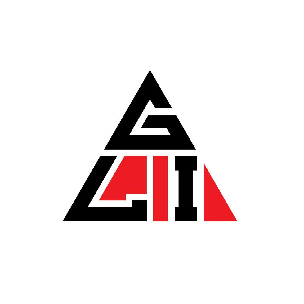 Gli-Dreieck-Buchstaben-Logo-Design mit Dreiecksform. Gli-Dreieck-Logo-Design-Monogramm. Gli-Dreieck-Vektor-Logo-Vorlage mit roter Farbe. Gli dreieckiges Logo einfaches, elegantes und luxuriöses Logo. vektor