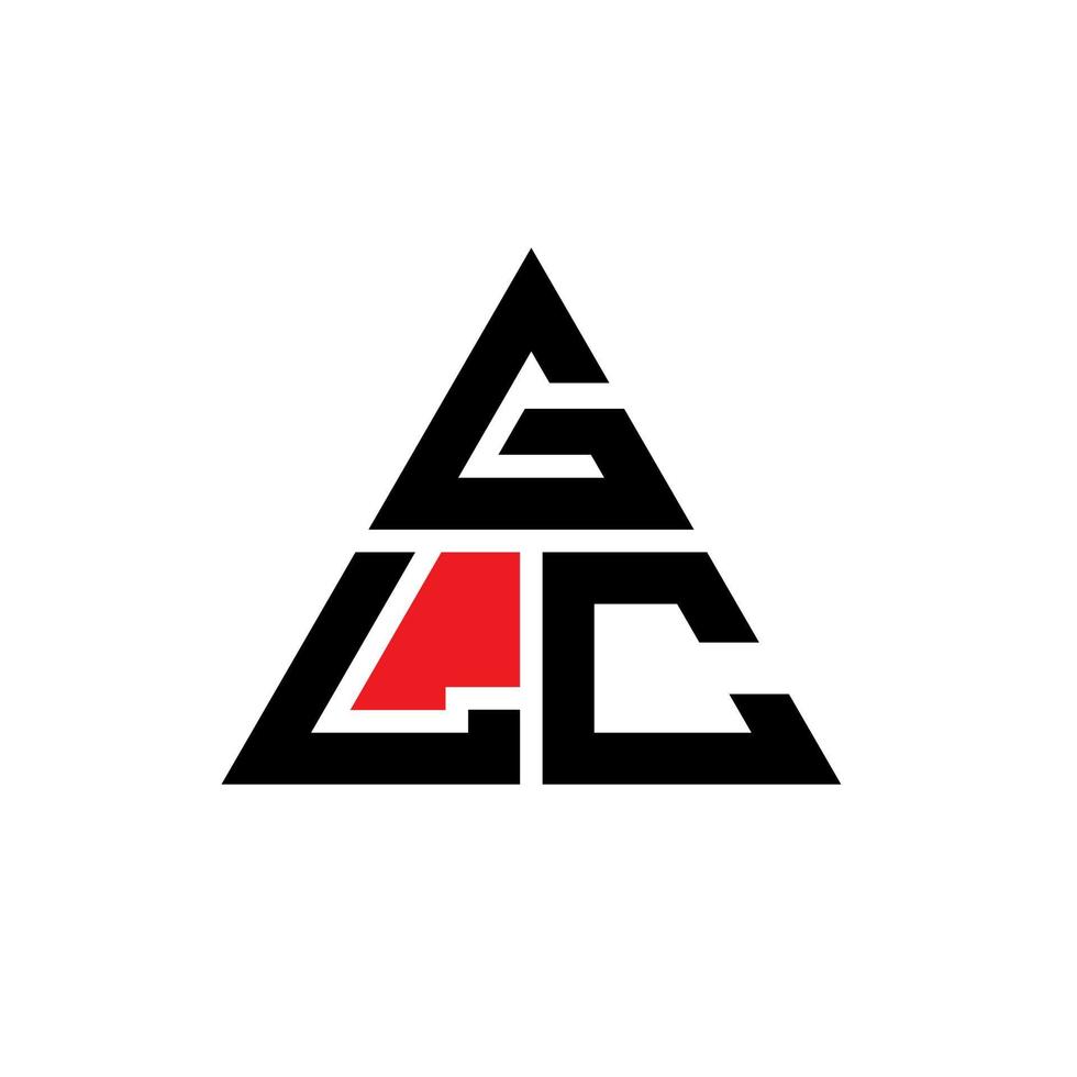 glc-Dreieck-Buchstaben-Logo-Design mit Dreiecksform. glc-Dreieck-Logo-Design-Monogramm. glc-Dreieck-Vektor-Logo-Vorlage mit roter Farbe. glc dreieckiges logo einfaches, elegantes und luxuriöses logo. vektor