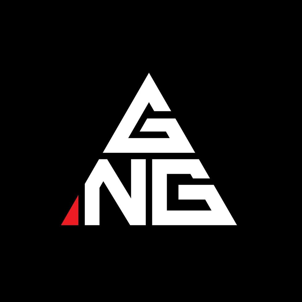 gng-Dreieck-Buchstaben-Logo-Design mit Dreiecksform. Gng-Dreieck-Logo-Design-Monogramm. gng-Dreieck-Vektor-Logo-Vorlage mit roter Farbe. gng dreieckiges logo einfaches, elegantes und luxuriöses logo. vektor