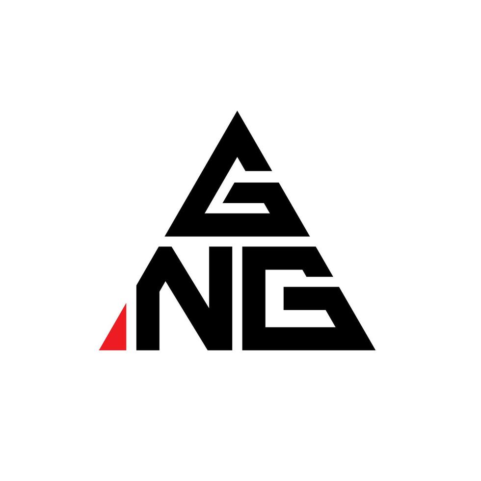 gng triangel bokstavslogotypdesign med triangelform. gng triangel logotyp design monogram. Gng triangel vektor logotyp mall med röd färg. gng triangulär logotyp enkel, elegant och lyxig logotyp.