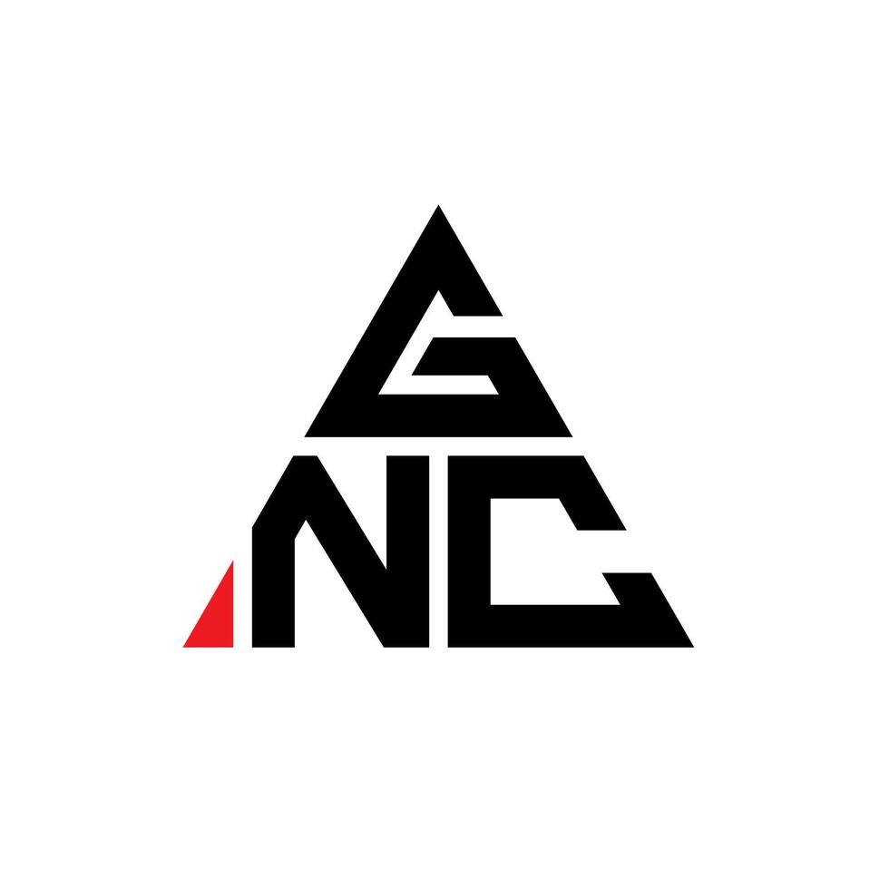 gnc triangel bokstavslogotypdesign med triangelform. gnc triangel logotyp design monogram. gnc triangel vektor logotyp mall med röd färg. gnc triangulär logotyp enkel, elegant och lyxig logotyp.