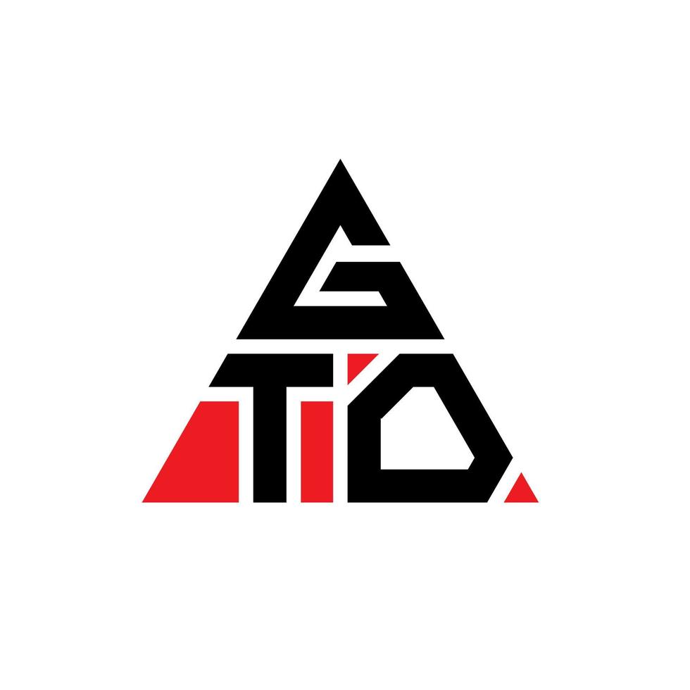GTO-Dreieck-Buchstaben-Logo-Design mit Dreiecksform. GTO-Dreieck-Logo-Design-Monogramm. GTO-Dreieck-Vektor-Logo-Vorlage mit roter Farbe. gto dreieckiges Logo einfaches, elegantes und luxuriöses Logo. vektor