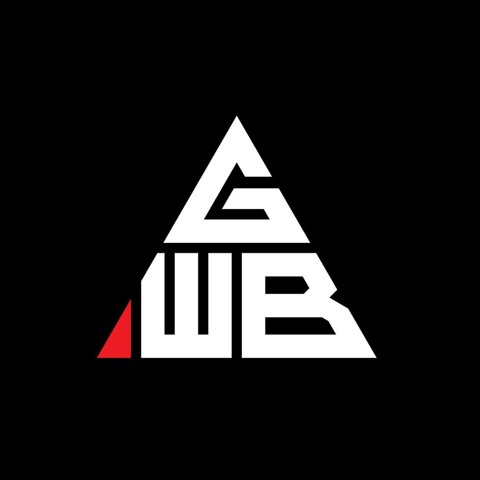gwb Dreiecksbuchstaben-Logo-Design mit Dreiecksform. gwb-Dreieck-Logo-Design-Monogramm. gwb-Dreieck-Vektor-Logo-Vorlage mit roter Farbe. gwb dreieckiges Logo einfaches, elegantes und luxuriöses Logo. vektor