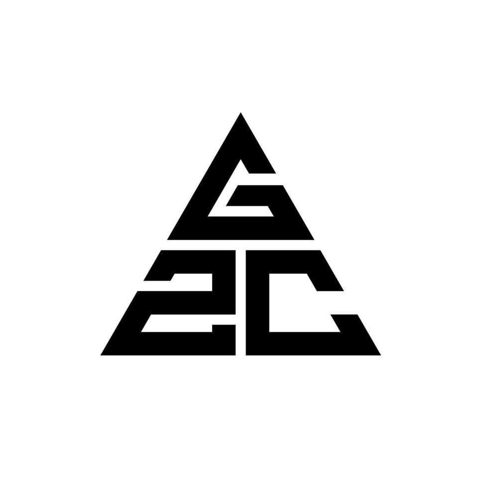gzc triangel bokstavslogotypdesign med triangelform. gzc triangel logotyp design monogram. gzc triangel vektor logotyp mall med röd färg. gzc triangulär logotyp enkel, elegant och lyxig logotyp.