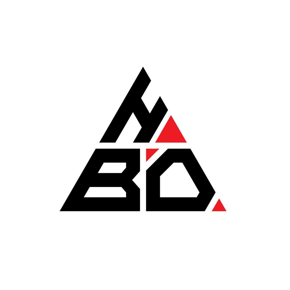 hbo triangel bokstavslogotypdesign med triangelform. hbo triangel logotyp design monogram. hbo triangel vektor logotyp mall med röd färg. hbo triangulär logotyp enkel, elegant och lyxig logotyp.