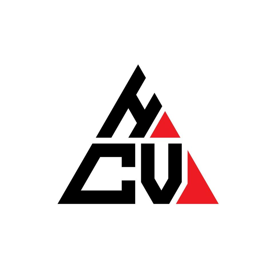 hcv-Dreieck-Buchstaben-Logo-Design mit Dreiecksform. hcv-Dreieck-Logo-Design-Monogramm. hcv-Dreieck-Vektor-Logo-Vorlage mit roter Farbe. hcv dreieckiges logo einfaches, elegantes und luxuriöses logo. vektor