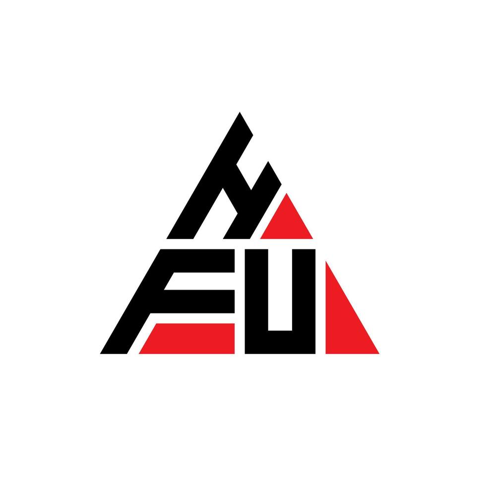 hfu triangel bokstavslogotypdesign med triangelform. hfu triangel logotyp design monogram. hfu triangel vektor logotyp mall med röd färg. hfu triangulär logotyp enkel, elegant och lyxig logotyp.