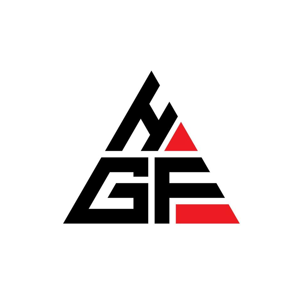 hgf triangel bokstavslogotypdesign med triangelform. hgf triangel logotyp design monogram. hgf triangel vektor logotyp mall med röd färg. hgf triangulär logotyp enkel, elegant och lyxig logotyp.