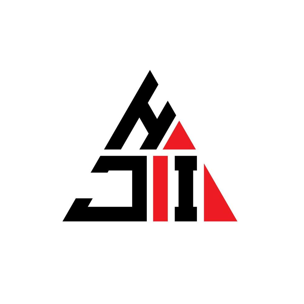 hji triangel bokstavslogotypdesign med triangelform. hji triangel logotyp design monogram. hji triangel vektor logotyp mall med röd färg. hji triangulär logotyp enkel, elegant och lyxig logotyp.