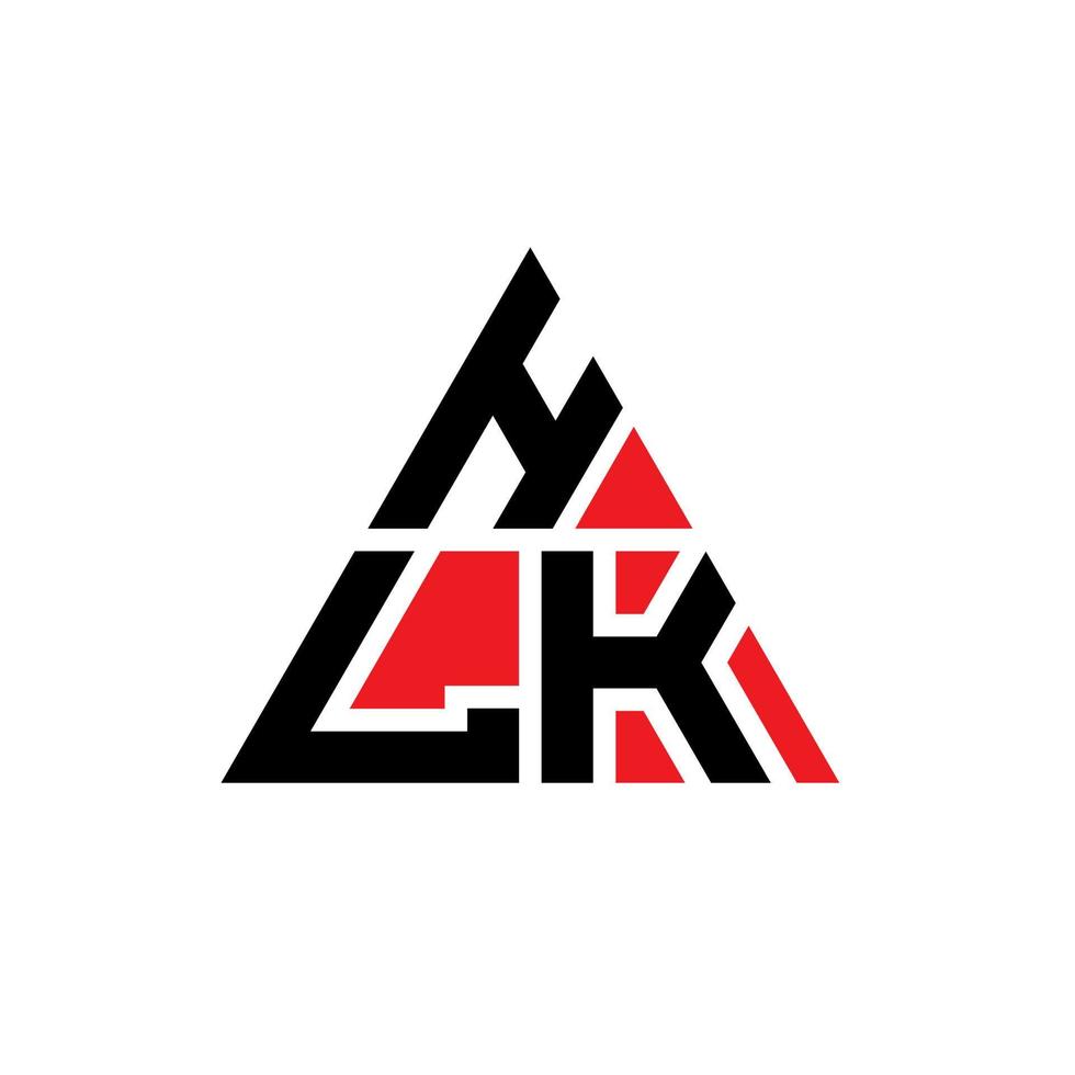 hlk-Dreieck-Buchstaben-Logo-Design mit Dreiecksform. HLK-Dreieck-Logo-Design-Monogramm. hlk-Dreieck-Vektor-Logo-Vorlage mit roter Farbe. hlk dreieckiges Logo einfaches, elegantes und luxuriöses Logo. vektor