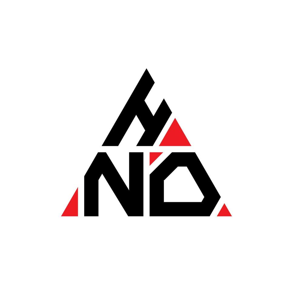 hno-Dreieck-Buchstaben-Logo-Design mit Dreiecksform. hno-Dreieck-Logo-Design-Monogramm. hno-Dreieck-Vektor-Logo-Vorlage mit roter Farbe. hno dreieckiges Logo einfaches, elegantes und luxuriöses Logo. vektor