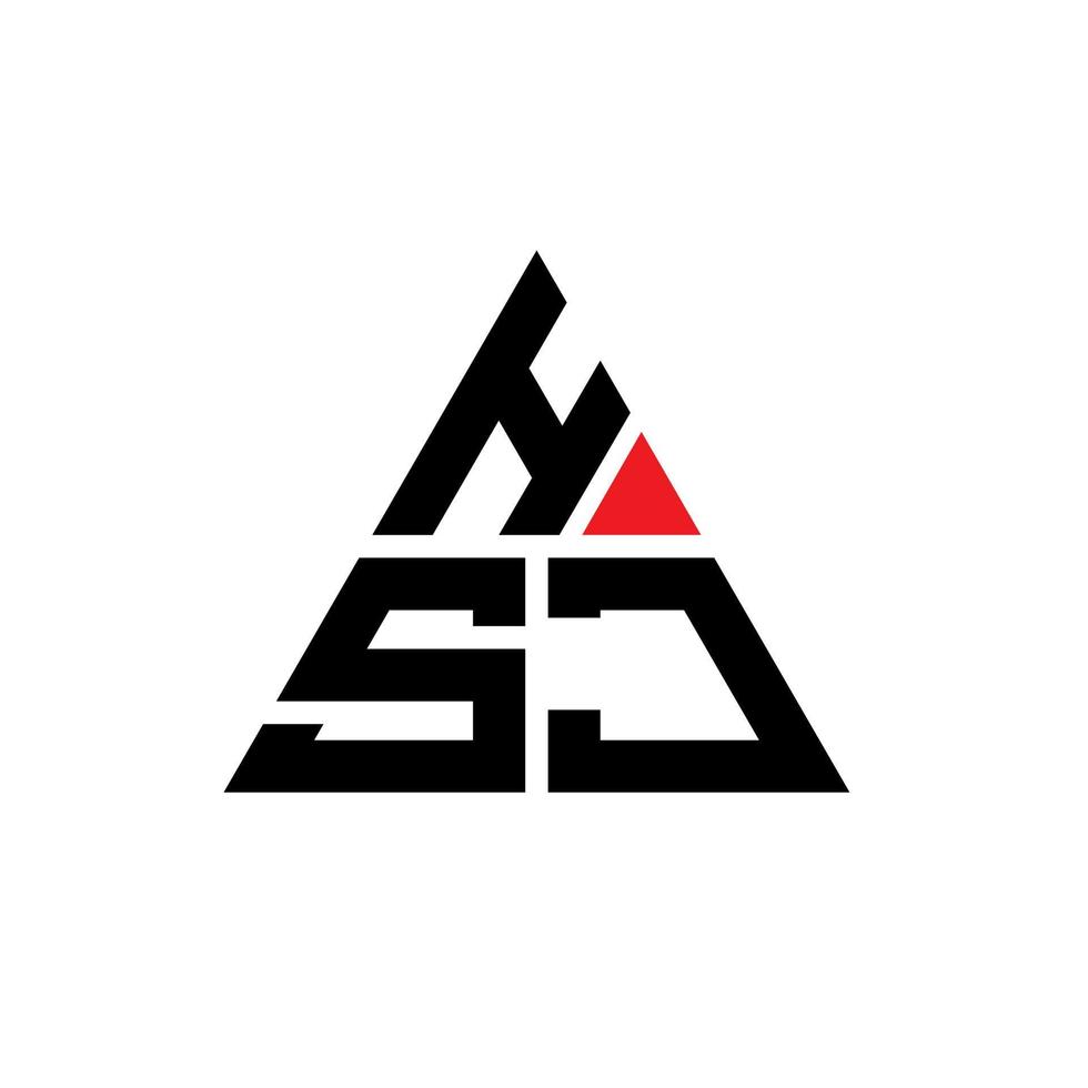 hsj-Dreieck-Buchstaben-Logo-Design mit Dreiecksform. hsj-Dreieck-Logo-Design-Monogramm. hsj-Dreieck-Vektor-Logo-Vorlage mit roter Farbe. hsj dreieckiges Logo einfaches, elegantes und luxuriöses Logo. vektor