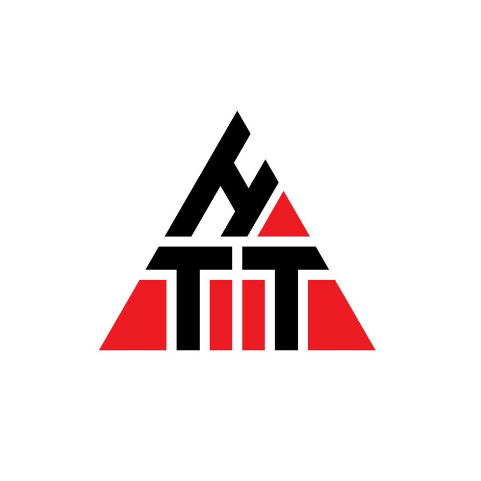 htt triangel bokstavslogotypdesign med triangelform. htt triangel logotyp design monogram. htt triangel vektor logotyp mall med röd färg. htt triangulär logotyp enkel, elegant och lyxig logotyp.