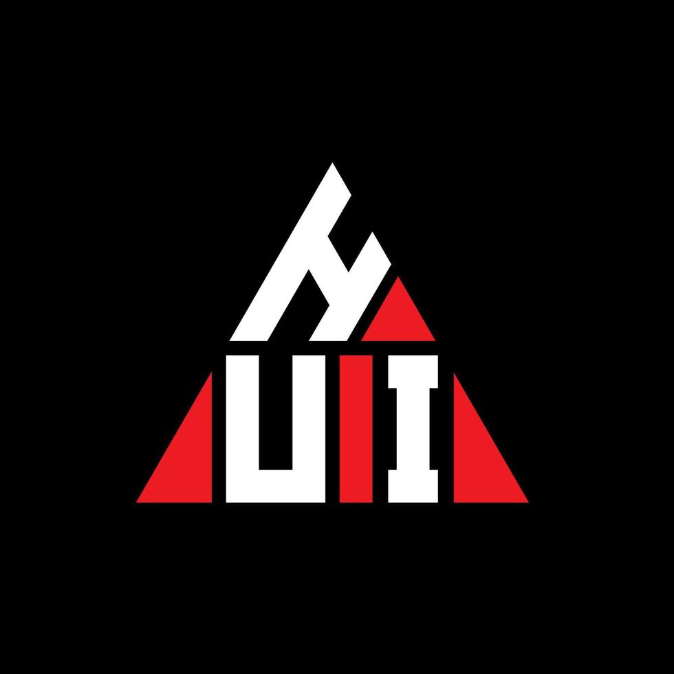 hui-Dreieck-Buchstaben-Logo-Design mit Dreiecksform. hui dreieck logo design monogramm. hui dreieck vektor logo vorlage mit roter farbe. hui dreieckiges logo einfaches, elegantes und luxuriöses logo.