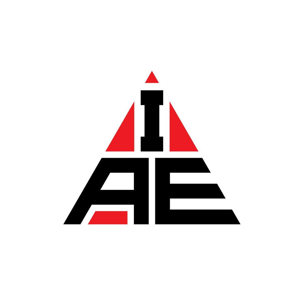 iae-Dreieck-Buchstaben-Logo-Design mit Dreiecksform. iae-Dreieck-Logo-Design-Monogramm. iae-Dreieck-Vektor-Logo-Vorlage mit roter Farbe. iae dreieckiges Logo einfaches, elegantes und luxuriöses Logo. vektor