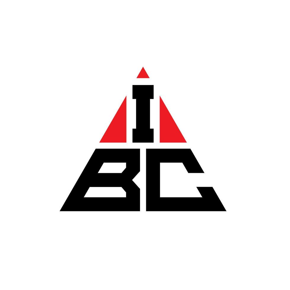 ibc triangel bokstavslogotypdesign med triangelform. ibc triangel logotyp design monogram. ibc triangel vektor logotyp mall med röd färg. ibc triangulär logotyp enkel, elegant och lyxig logotyp.