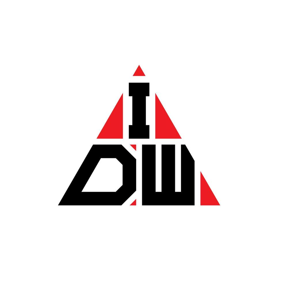 idw-Dreieck-Buchstaben-Logo-Design mit Dreiecksform. idw-Dreieck-Logo-Design-Monogramm. idw-Dreieck-Vektor-Logo-Vorlage mit roter Farbe. idw dreieckiges Logo einfaches, elegantes und luxuriöses Logo. vektor