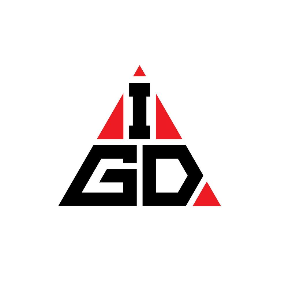 igd-Dreieck-Buchstaben-Logo-Design mit Dreiecksform. igd-Dreieck-Logo-Design-Monogramm. IGD-Dreieck-Vektor-Logo-Vorlage mit roter Farbe. igd dreieckiges Logo einfaches, elegantes und luxuriöses Logo. vektor