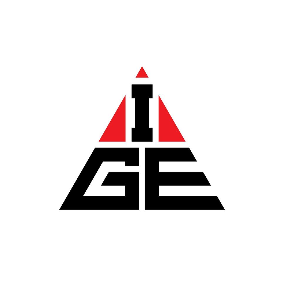 ige-Dreieck-Buchstaben-Logo-Design mit Dreiecksform. ige-Dreieck-Logo-Design-Monogramm. ige-Dreieck-Vektor-Logo-Vorlage mit roter Farbe. ige dreieckiges Logo einfaches, elegantes und luxuriöses Logo. vektor