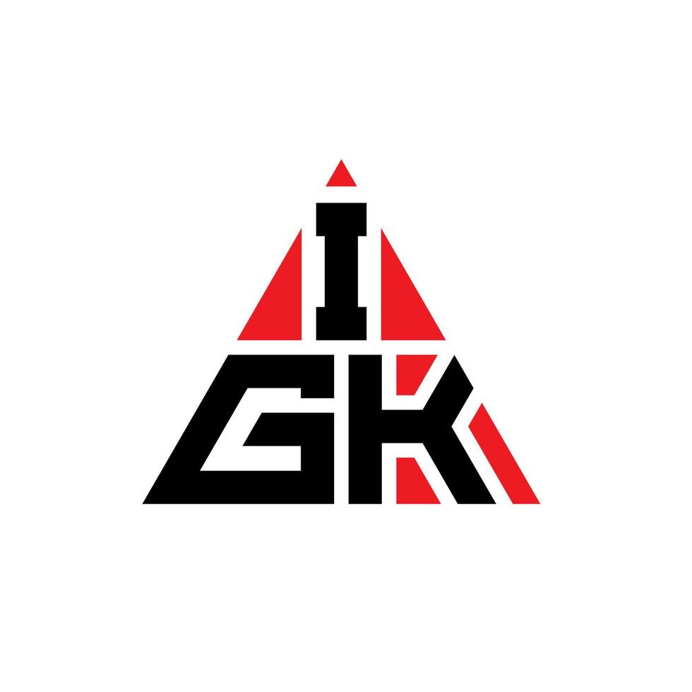 igk-Dreieck-Buchstaben-Logo-Design mit Dreiecksform. igk-Dreieck-Logo-Design-Monogramm. igk-Dreieck-Vektor-Logo-Vorlage mit roter Farbe. igk dreieckiges Logo einfaches, elegantes und luxuriöses Logo. vektor