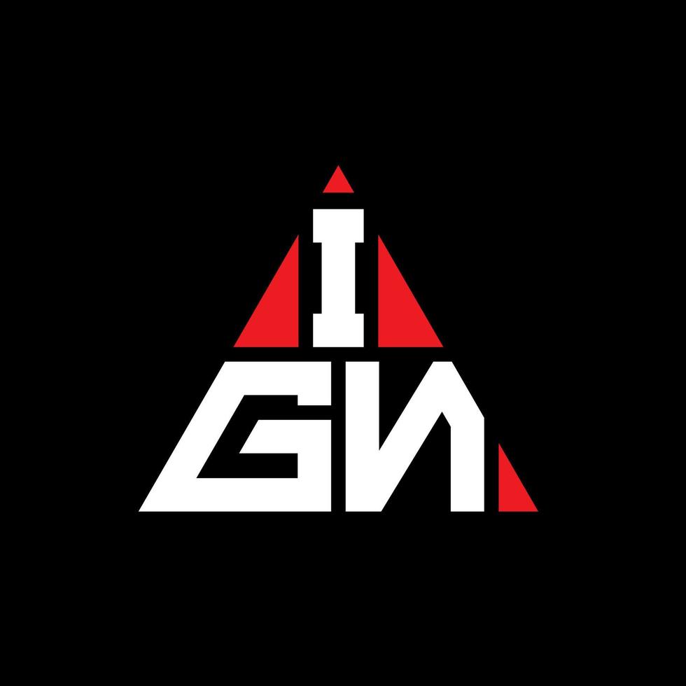 ign-Dreieck-Buchstaben-Logo-Design mit Dreiecksform. ign-Dreieck-Logo-Design-Monogramm. ign-Dreieck-Vektor-Logo-Vorlage mit roter Farbe. ign dreieckiges Logo einfaches, elegantes und luxuriöses Logo. vektor