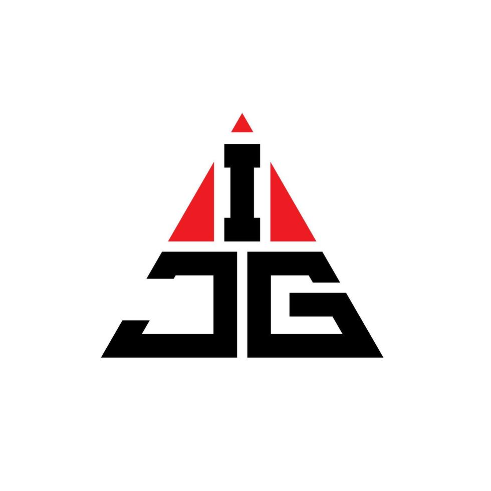 ijg triangel bokstavslogotypdesign med triangelform. ijg triangel logotyp design monogram. ijg triangel vektor logotyp mall med röd färg. ijg triangulär logotyp enkel, elegant och lyxig logotyp.