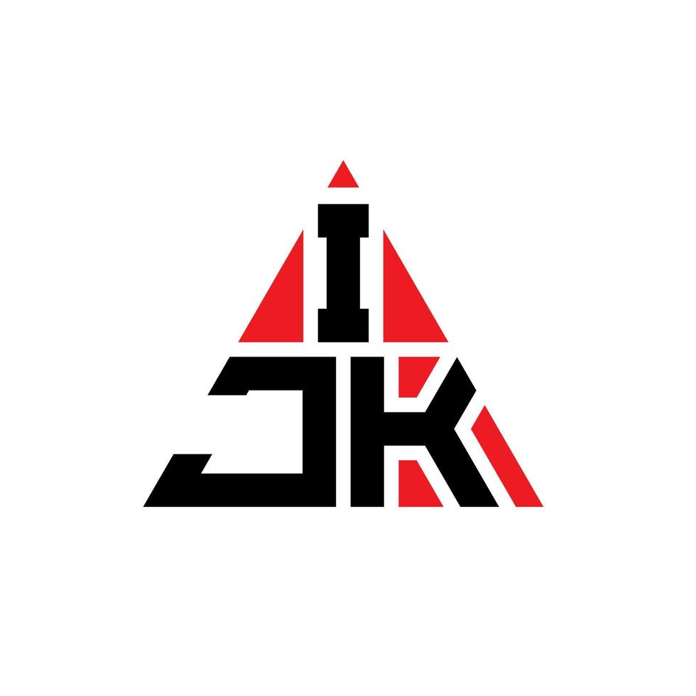 ijk-Dreieck-Buchstaben-Logo-Design mit Dreiecksform. ijk-Dreieck-Logo-Design-Monogramm. ijk-Dreieck-Vektor-Logo-Vorlage mit roter Farbe. ijk dreieckiges Logo einfaches, elegantes und luxuriöses Logo. vektor