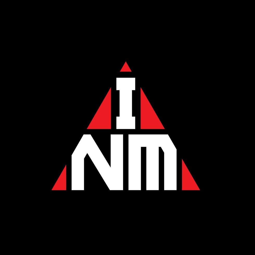 inm Dreiecksbuchstaben-Logo-Design mit Dreiecksform. inm-Dreieck-Logo-Design-Monogramm. inm-Dreieck-Vektor-Logo-Vorlage mit roter Farbe. inm dreieckiges Logo einfaches, elegantes und luxuriöses Logo. vektor