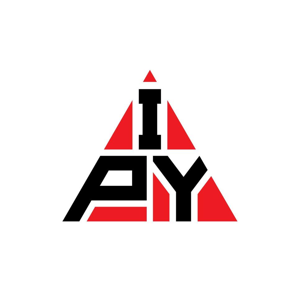 ipy triangel bokstavslogotypdesign med triangelform. ipy triangel logotyp design monogram. ipy triangel vektor logotyp mall med röd färg. ipy triangulär logotyp enkel, elegant och lyxig logotyp.