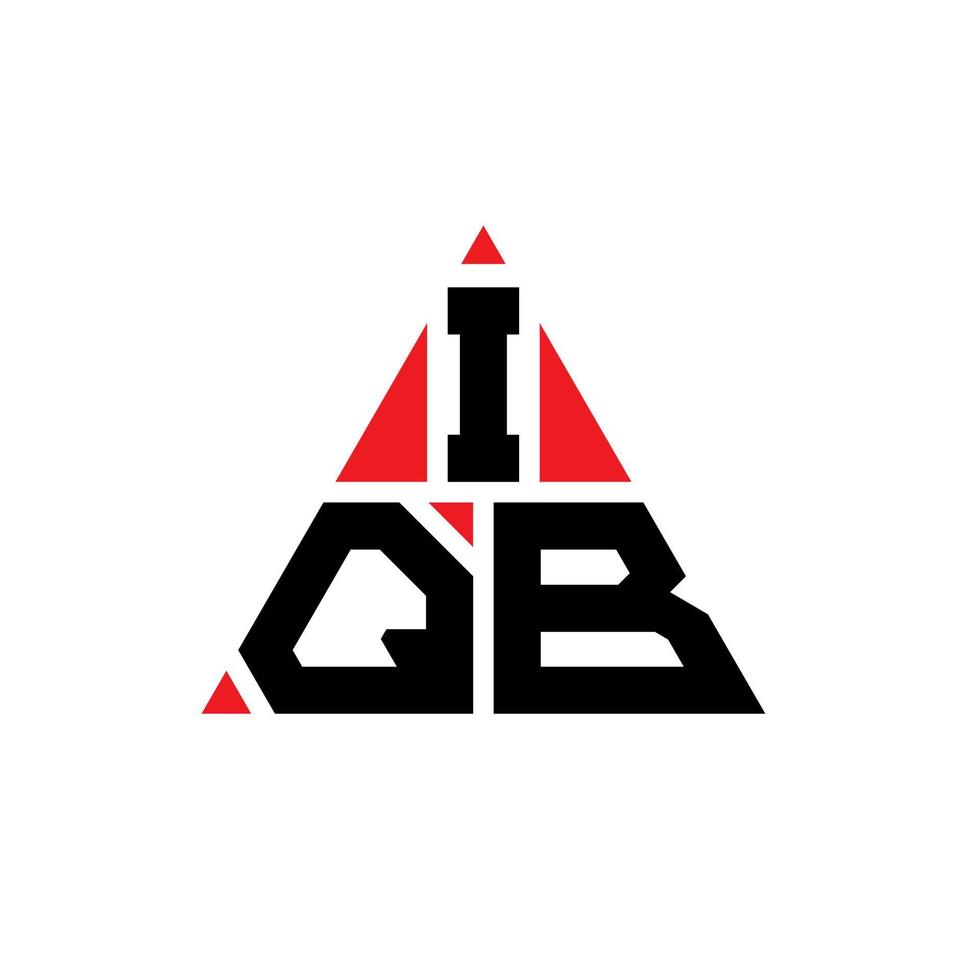 iqb triangel bokstavslogotypdesign med triangelform. iqb triangel logotyp design monogram. iqb triangel vektor logotyp mall med röd färg. iqb triangulär logotyp enkel, elegant och lyxig logotyp.