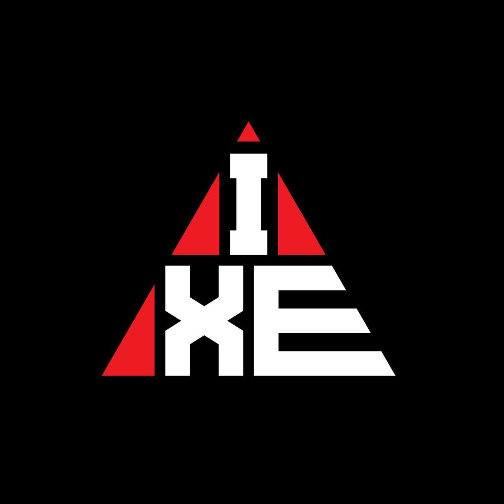 ixe triangel bokstavslogotyp design med triangelform. ixe triangel logotyp design monogram. ixe triangel vektor logotyp mall med röd färg. ixe triangulär logotyp enkel, elegant och lyxig logotyp.