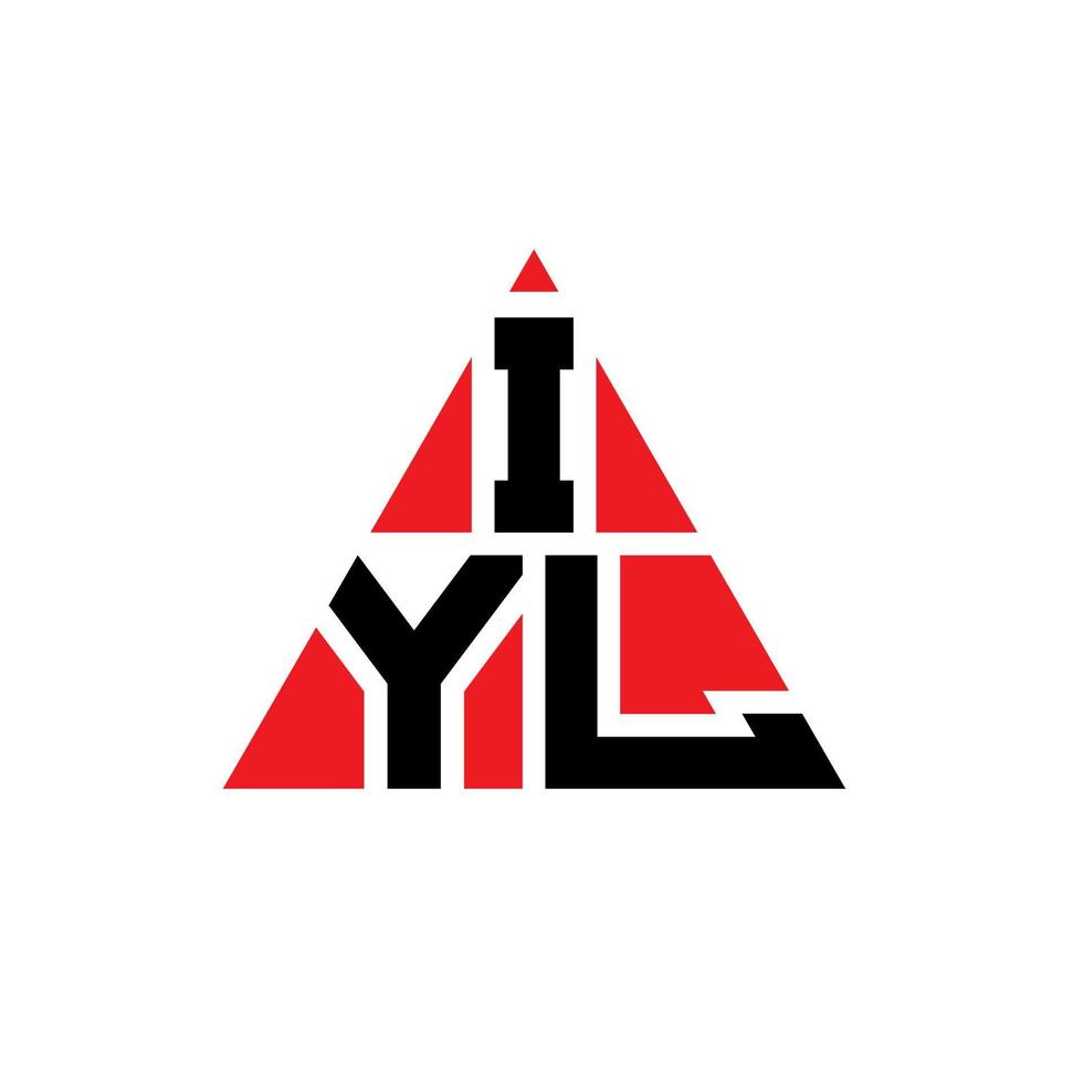Iyl-Dreieck-Buchstaben-Logo-Design mit Dreiecksform. iyl-Dreieck-Logo-Design-Monogramm. Iyl-Dreieck-Vektor-Logo-Vorlage mit roter Farbe. iyl dreieckiges Logo einfaches, elegantes und luxuriöses Logo. vektor