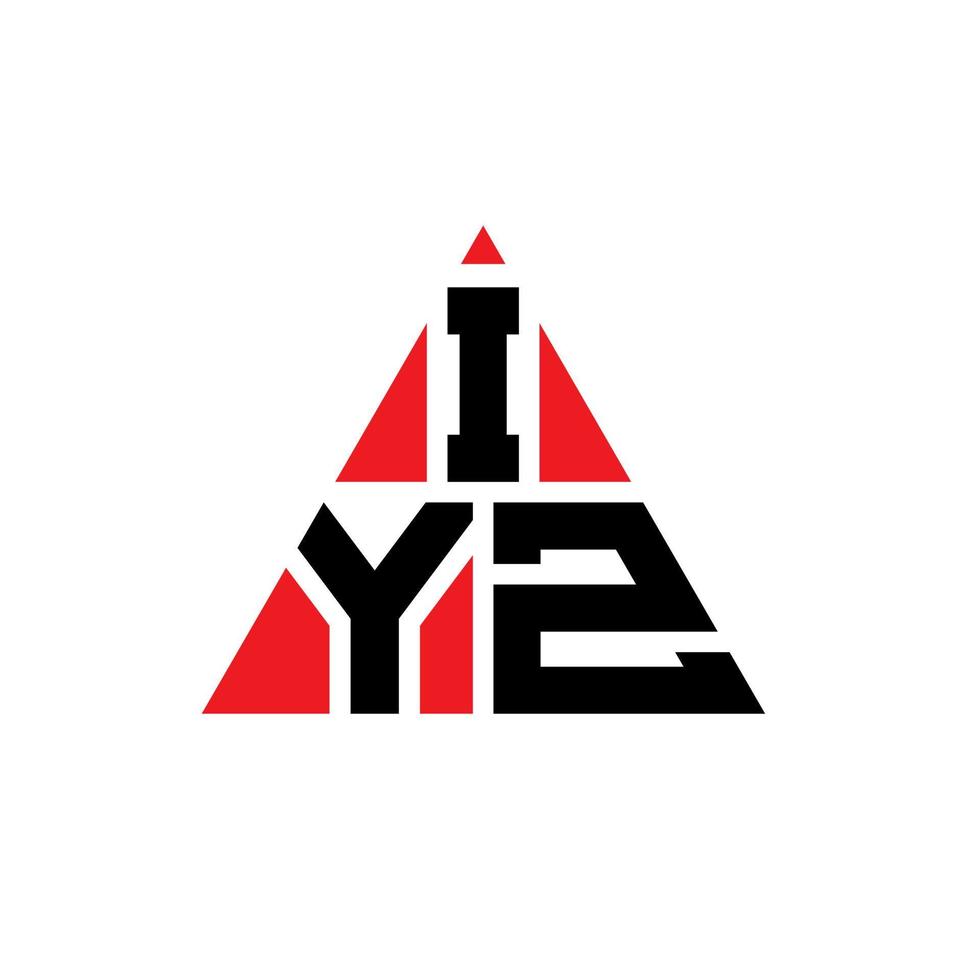 iyz-Dreieck-Buchstaben-Logo-Design mit Dreiecksform. iyz-Dreieck-Logo-Design-Monogramm. iyz-Dreieck-Vektor-Logo-Vorlage mit roter Farbe. iyz dreieckiges Logo einfaches, elegantes und luxuriöses Logo. vektor
