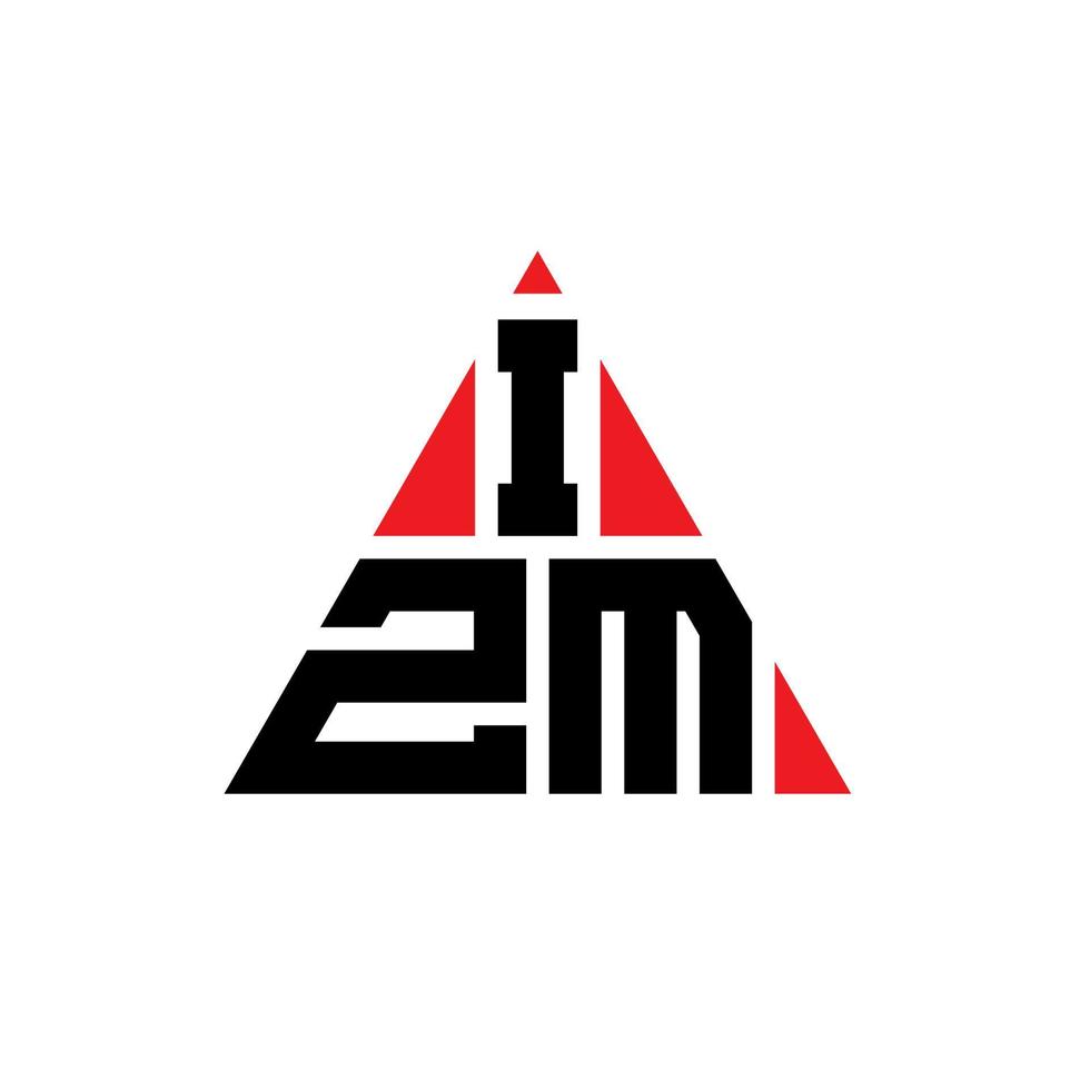 izm-Dreieck-Buchstaben-Logo-Design mit Dreiecksform. izm-Dreieck-Logo-Design-Monogramm. izm-Dreieck-Vektor-Logo-Vorlage mit roter Farbe. izm dreieckiges Logo einfaches, elegantes und luxuriöses Logo. vektor