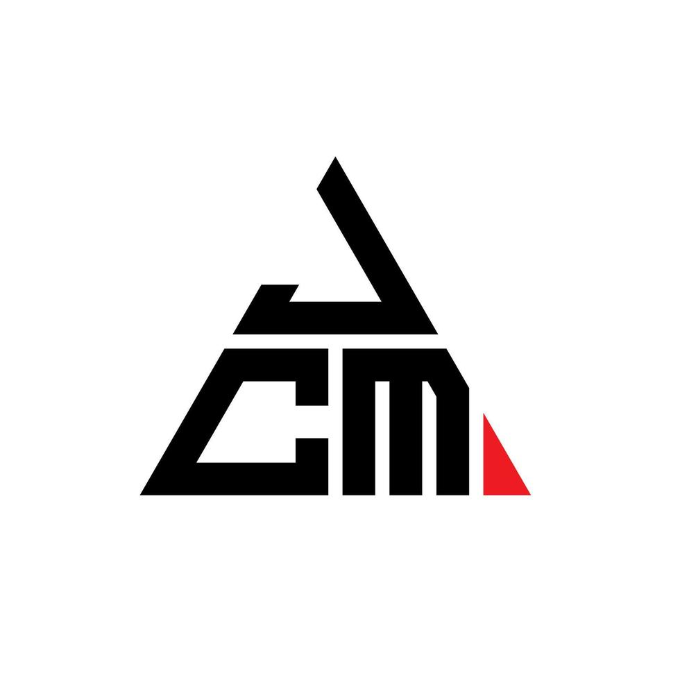 jcm triangel bokstavslogotypdesign med triangelform. jcm triangel logotyp design monogram. jcm triangel vektor logotyp mall med röd färg. jcm triangulär logotyp enkel, elegant och lyxig logotyp.