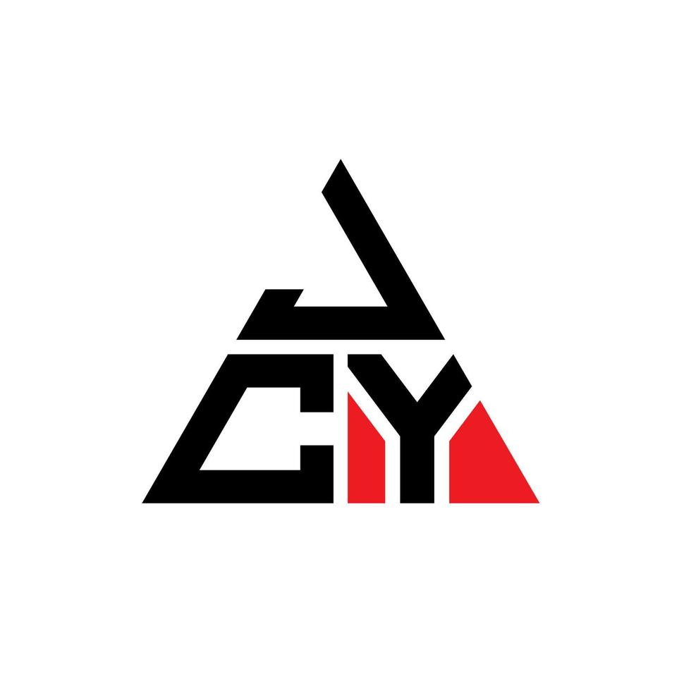 jcy triangel bokstavslogotypdesign med triangelform. jcy triangel logotyp design monogram. jcy triangel vektor logotyp mall med röd färg. jcy triangulär logotyp enkel, elegant och lyxig logotyp.