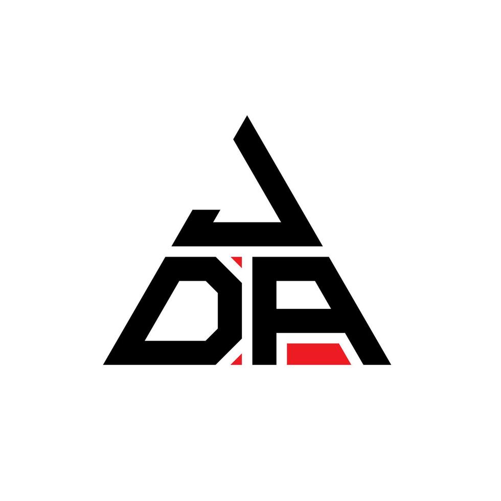 JDA-Dreieck-Buchstaben-Logo-Design mit Dreiecksform. JDA-Dreieck-Logo-Design-Monogramm. JDA-Dreieck-Vektor-Logo-Vorlage mit roter Farbe. JDA dreieckiges Logo einfaches, elegantes und luxuriöses Logo. vektor