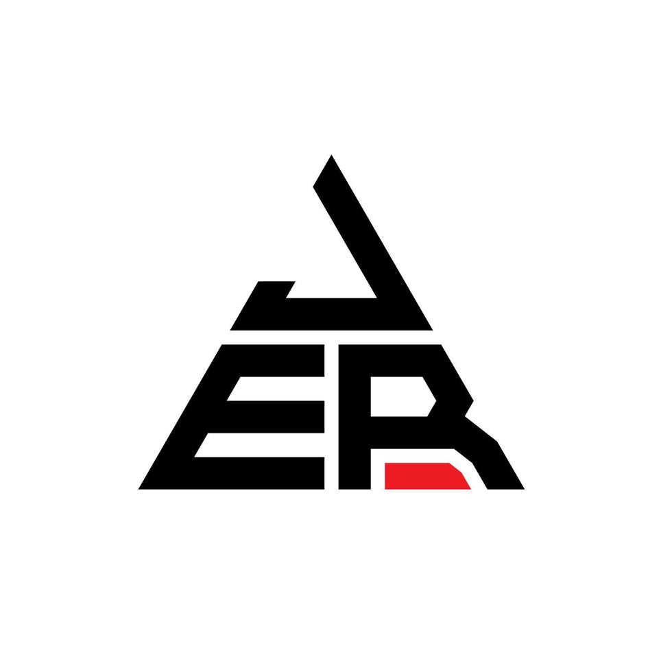 Jer-Dreieck-Buchstaben-Logo-Design mit Dreiecksform. Jer-Dreieck-Logo-Design-Monogramm. Jer-Dreieck-Vektor-Logo-Vorlage mit roter Farbe. Jer dreieckiges Logo einfaches, elegantes und luxuriöses Logo. vektor